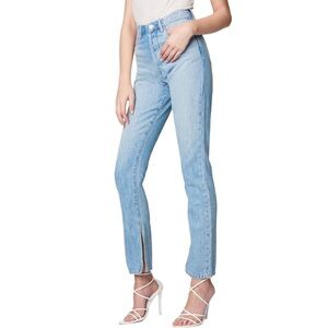 BLANK NYC Slim Straight Leg Denim Jeans With Side Slits In Style Cooper.